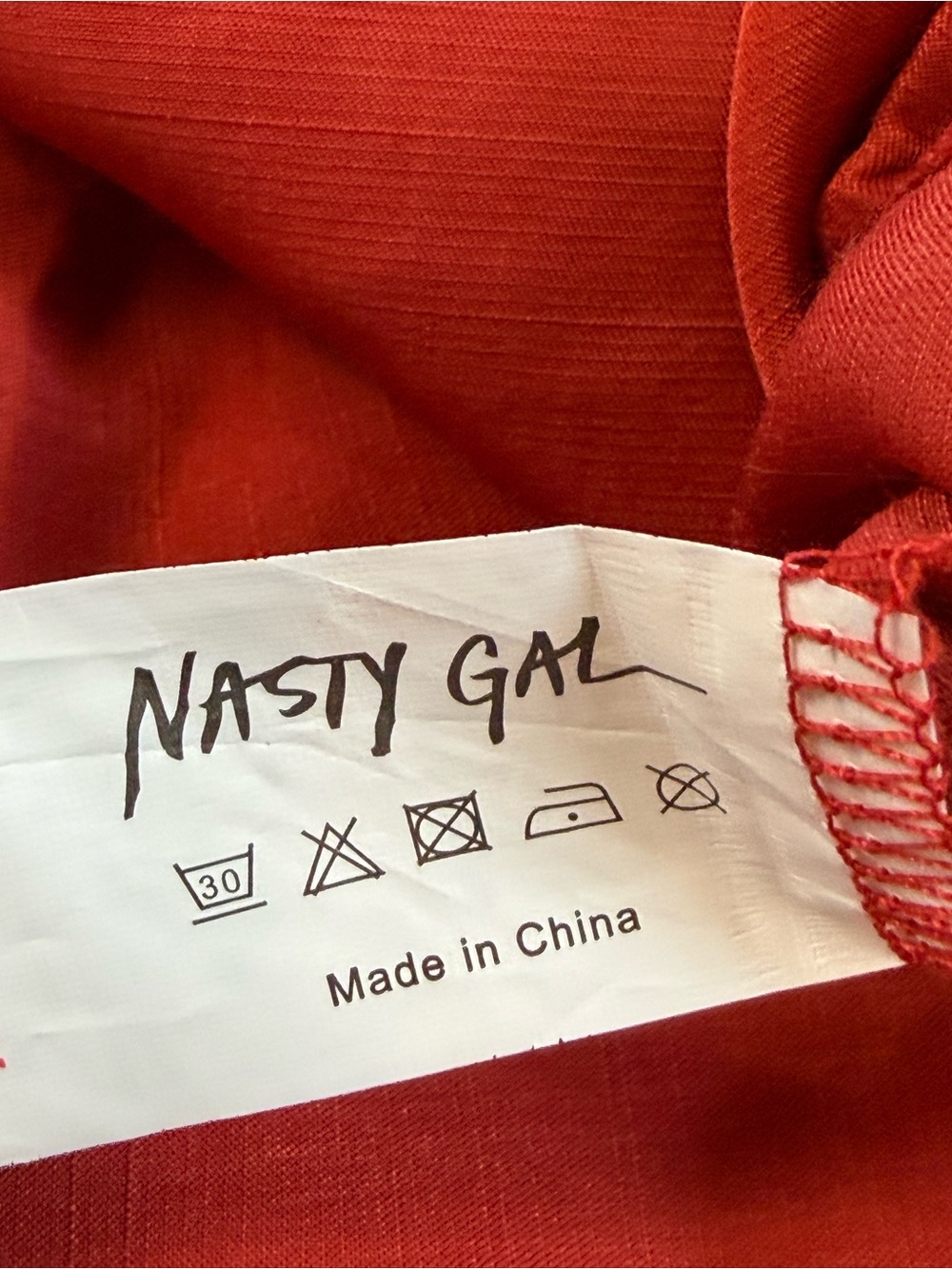 Nasty Gal Rust Red Halter Chic Summer Vacation Ruffle Romper | Size 10 - Picture 8 of 12